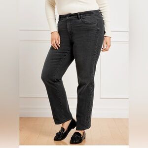 Talbots Embellished High Waist Relaxed Jeans in Carbon Jewel| Size: 16W